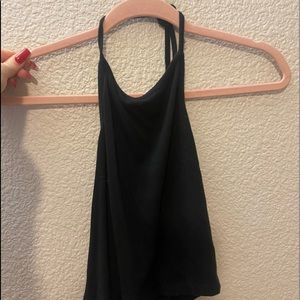 Black brandy melville tie halter top